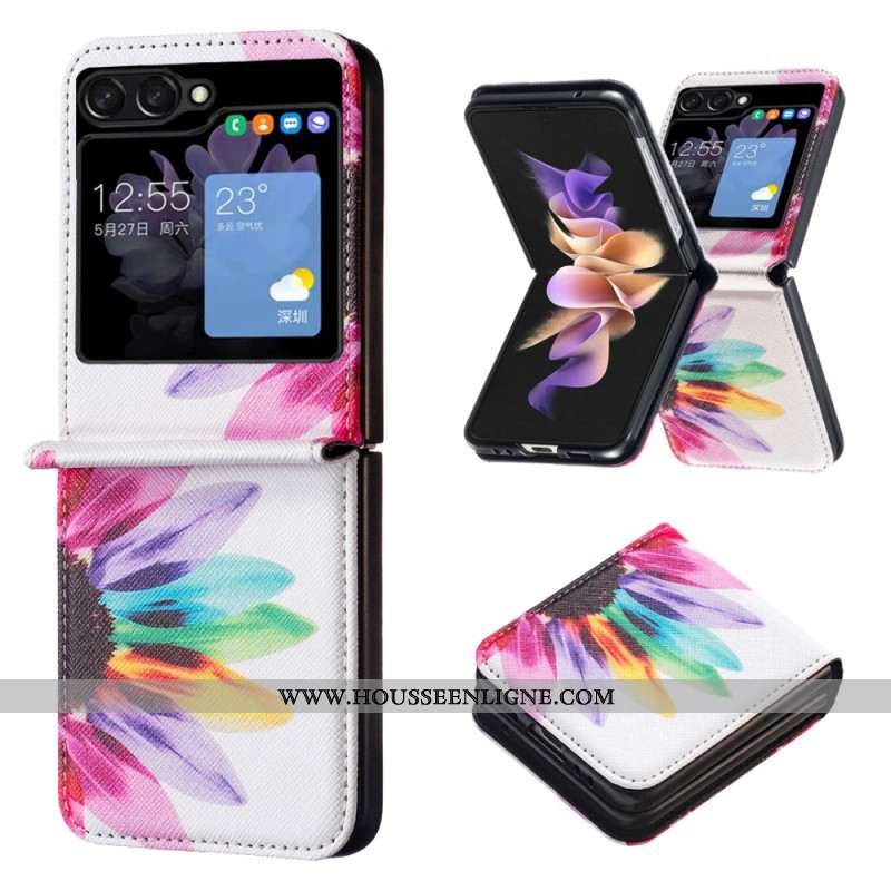 Coque Samsung Galaxy Z Flip 5 Fleur Aquarelle