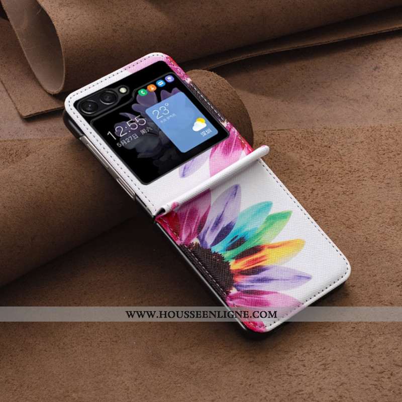 Coque Samsung Galaxy Z Flip 5 Fleur Aquarelle