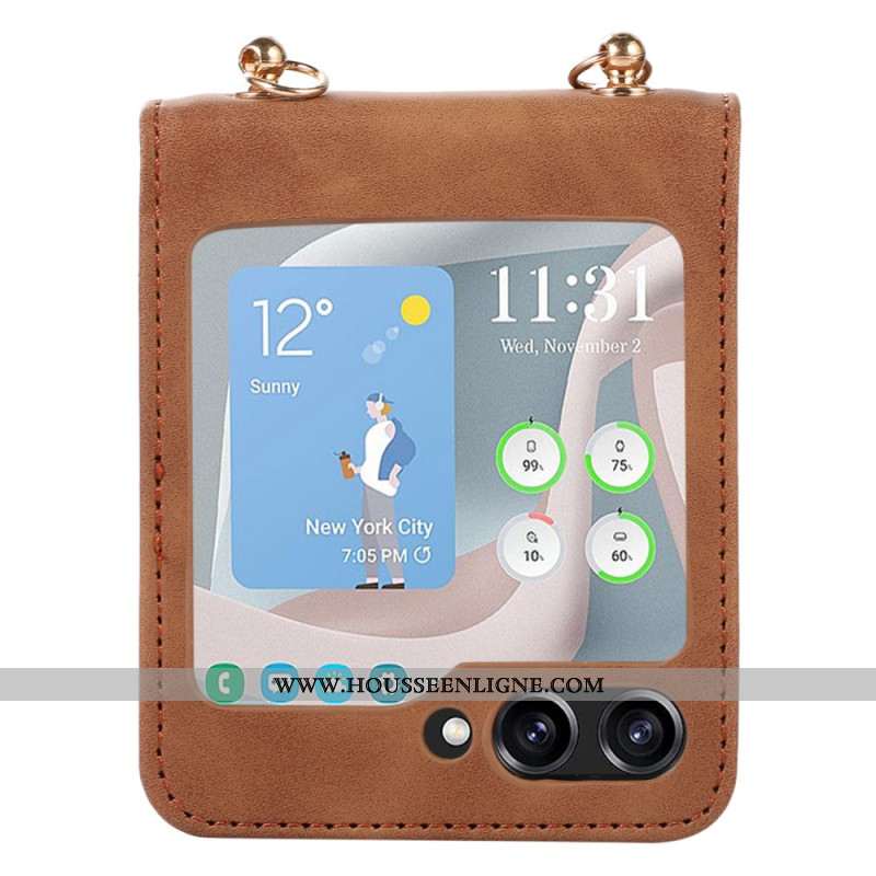 Coque Samsung Galaxy Z Flip 5 Matelassée avec Bandoulière