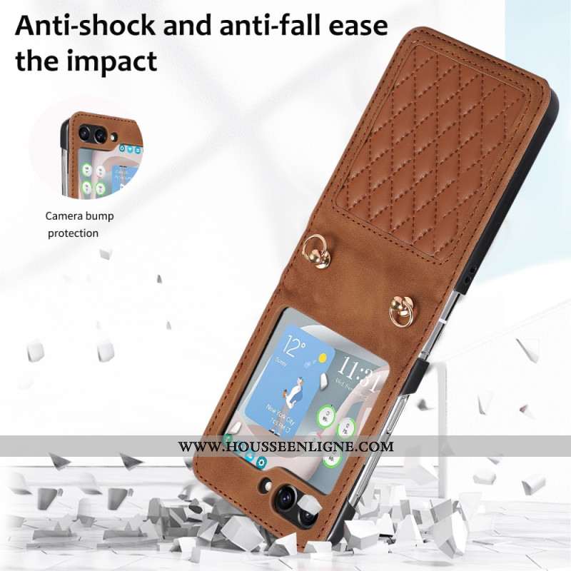 Coque Samsung Galaxy Z Flip 5 Matelassée avec Bandoulière