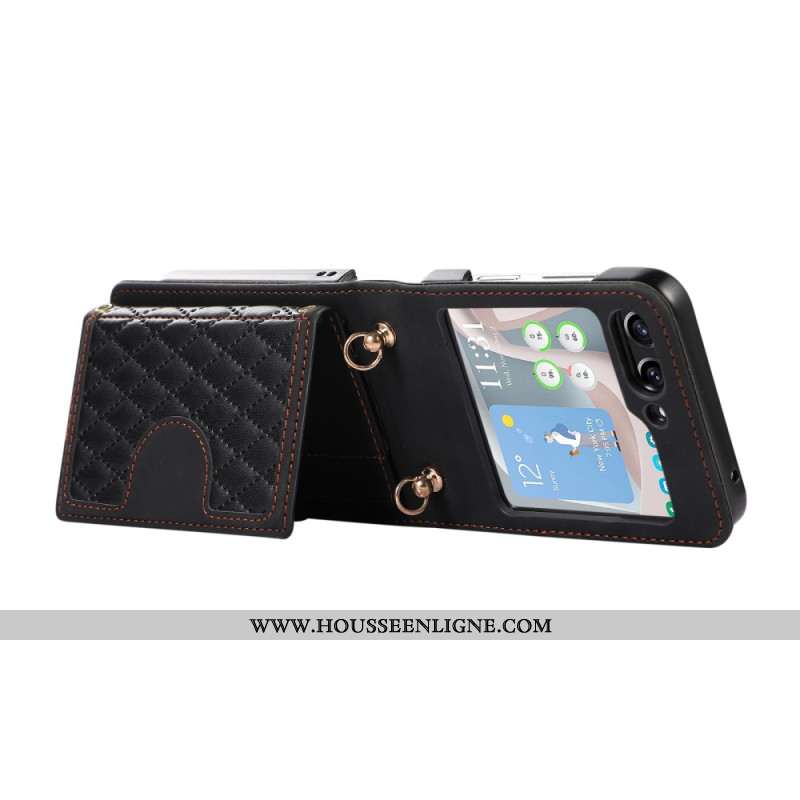 Coque Samsung Galaxy Z Flip 5 Portefeuille et Bandoulière