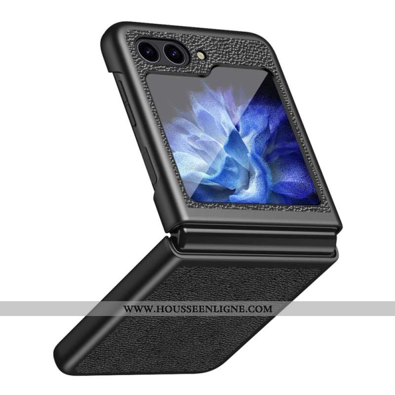 Coque Samsung Galaxy Z Flip 5 Simili Cuir Litchi Classique