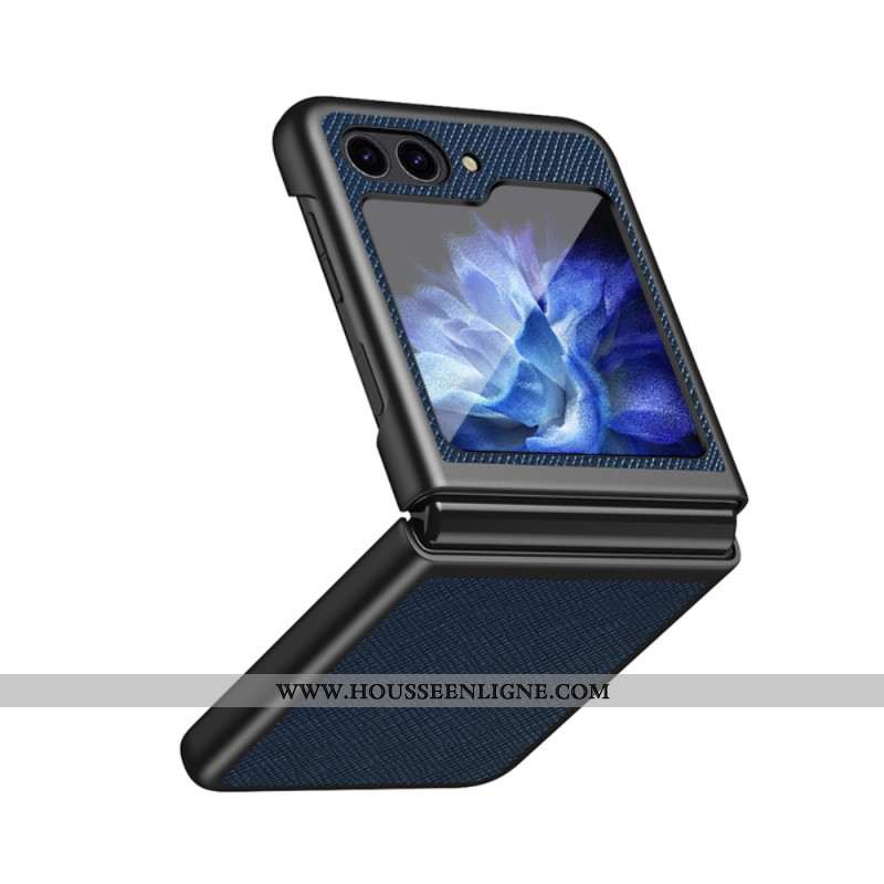 Coque Samsung Galaxy Z Flip 5 Simili Cuir Tissé