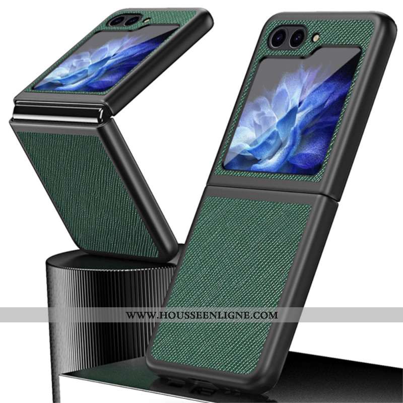 Coque Samsung Galaxy Z Flip 5 Simili Cuir Tissé