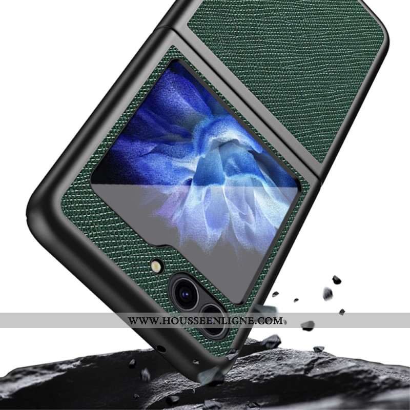 Coque Samsung Galaxy Z Flip 5 Simili Cuir Tissé