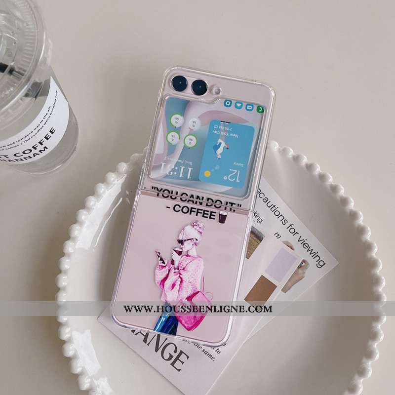 Coque Samsung Galaxy Z Flip 5 Transparente Café