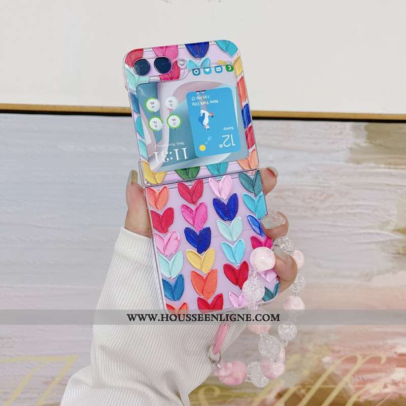 Coque Samsung Galaxy Z Flip 5 Transparente Coeurs