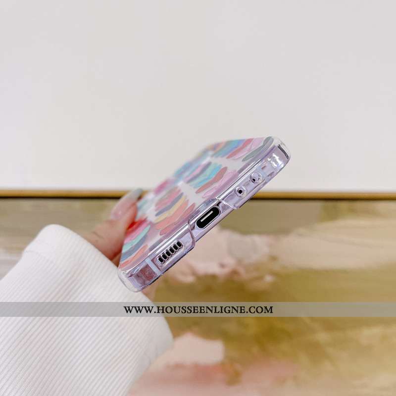 Coque Samsung Galaxy Z Flip 5 Transparente Coeurs