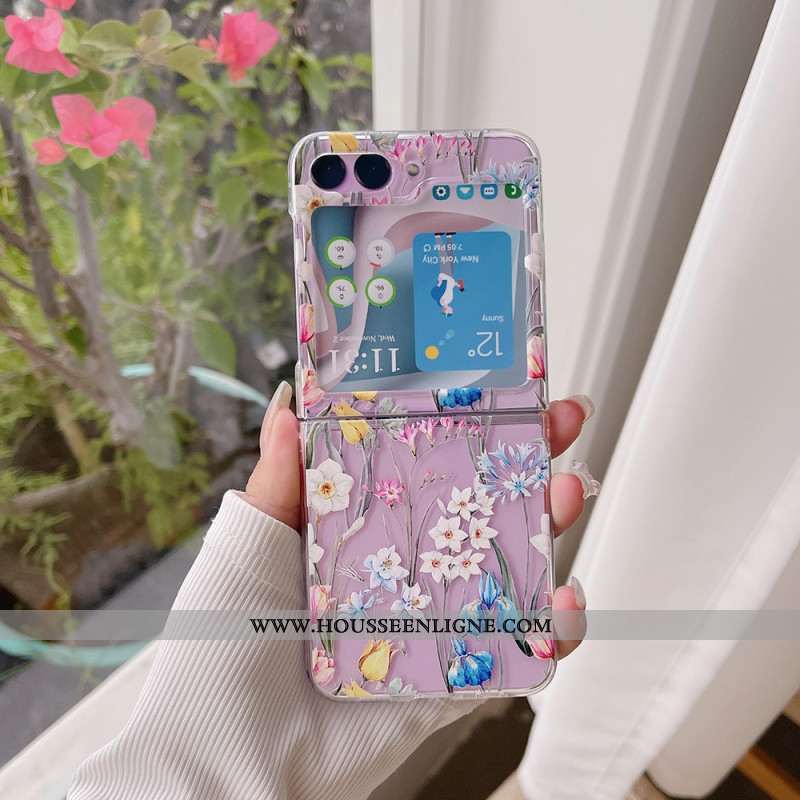 Coque Samsung Galaxy Z Flip 5 Transparente Fleurettes