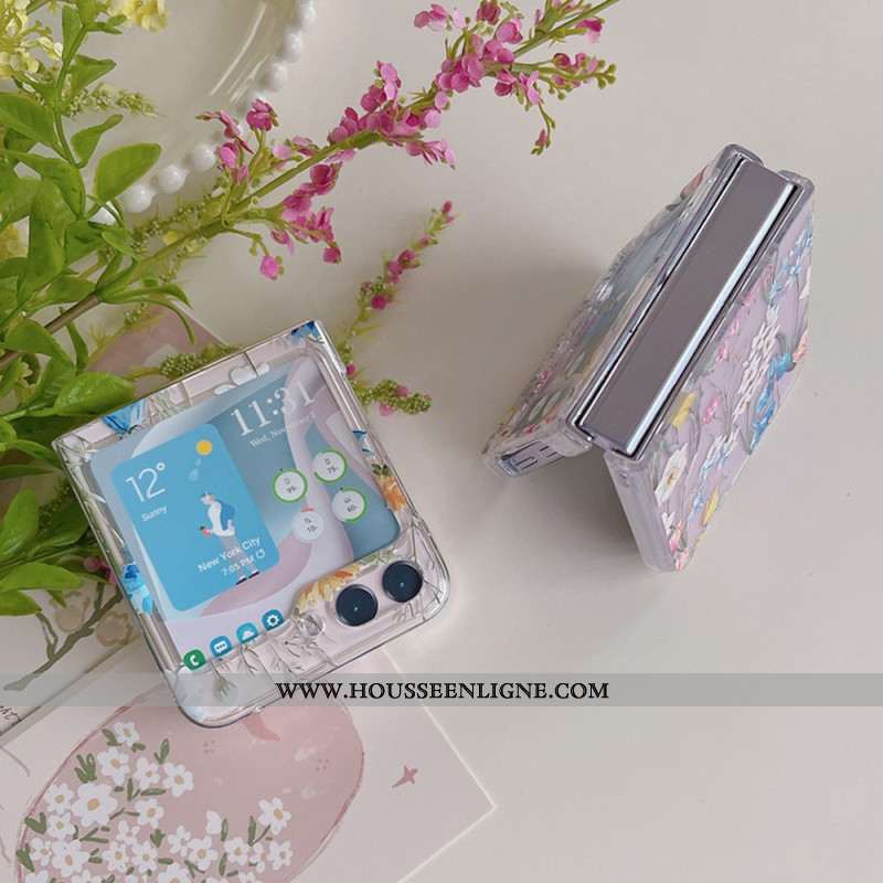 Coque Samsung Galaxy Z Flip 5 Transparente Fleurettes