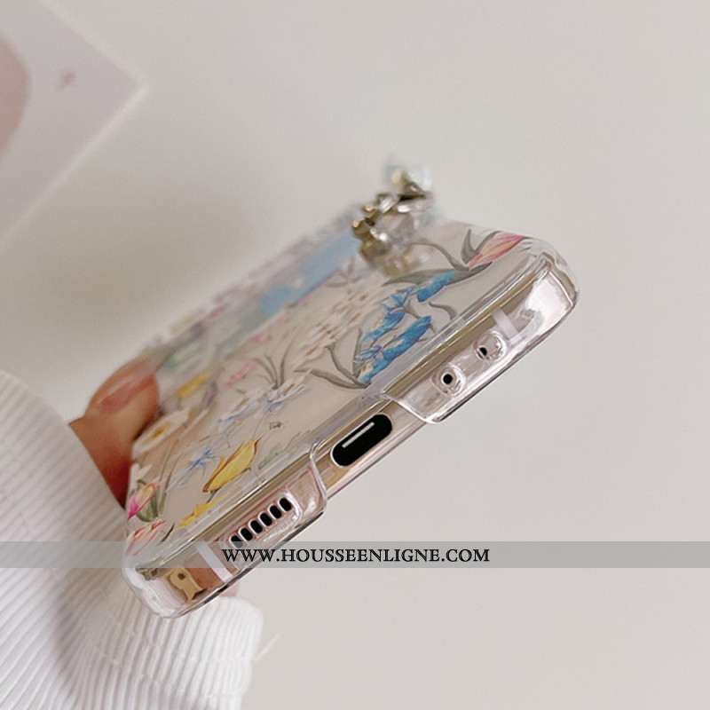 Coque Samsung Galaxy Z Flip 5 Transparente Fleurettes