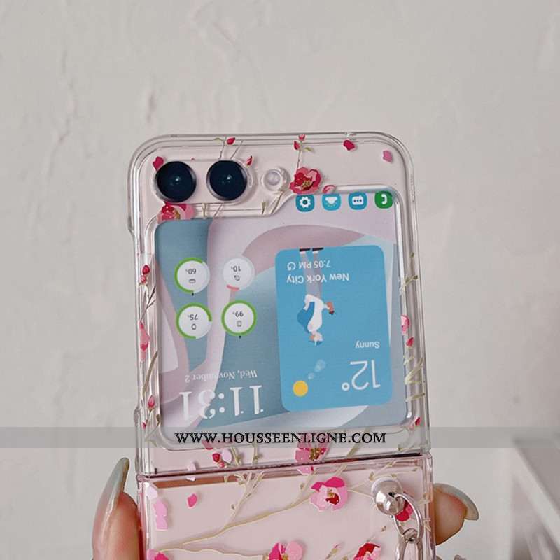 Coque Samsung Galaxy Z Flip 5 Transparente Fleurie