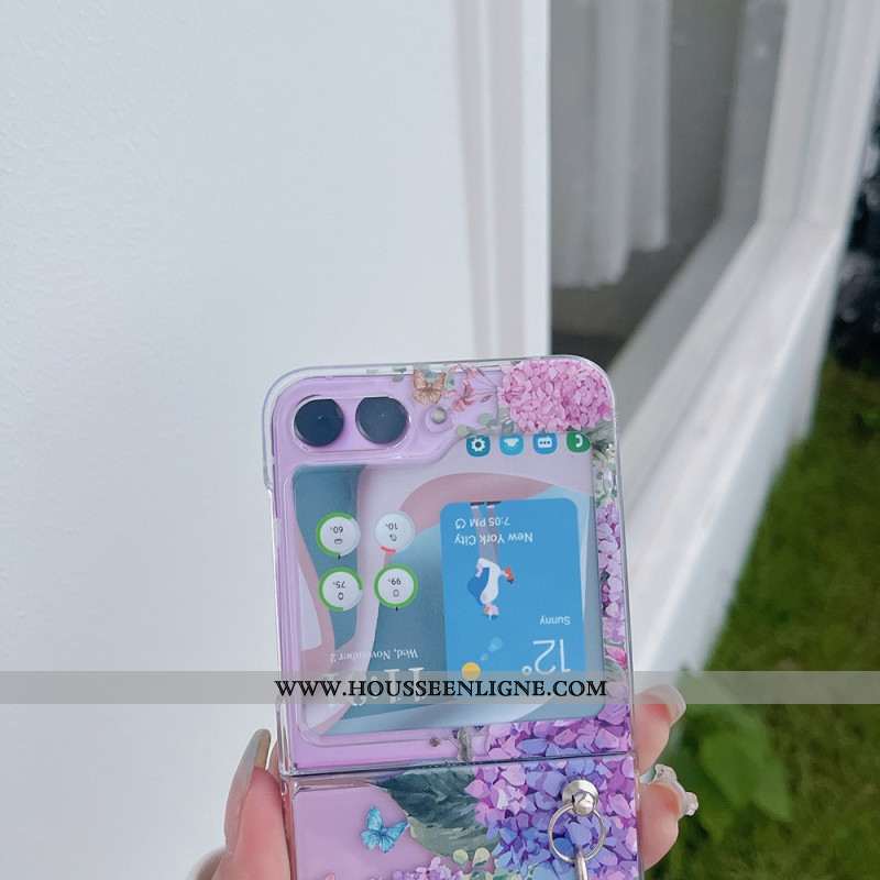 Coque Samsung Galaxy Z Flip 5 Transparente Fleurs