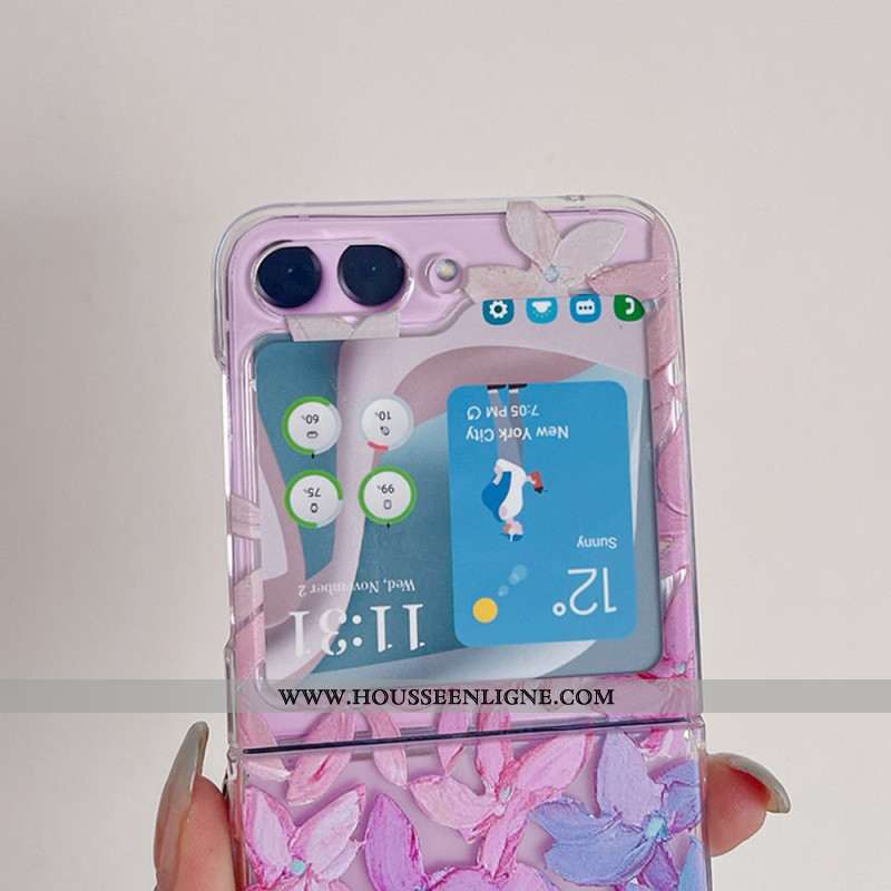 Coque Samsung Galaxy Z Flip 5 Transparente Fleurs Graphiques