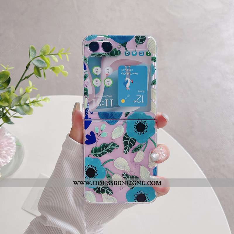 Coque Samsung Galaxy Z Flip 5 Transparente Jolies Fleurs