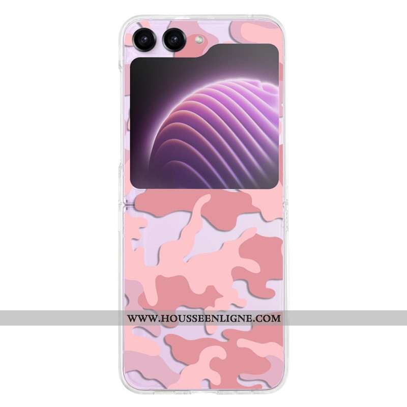 Coque Samsung Galaxy Z Flip 5 Transparente Motif Camouflage