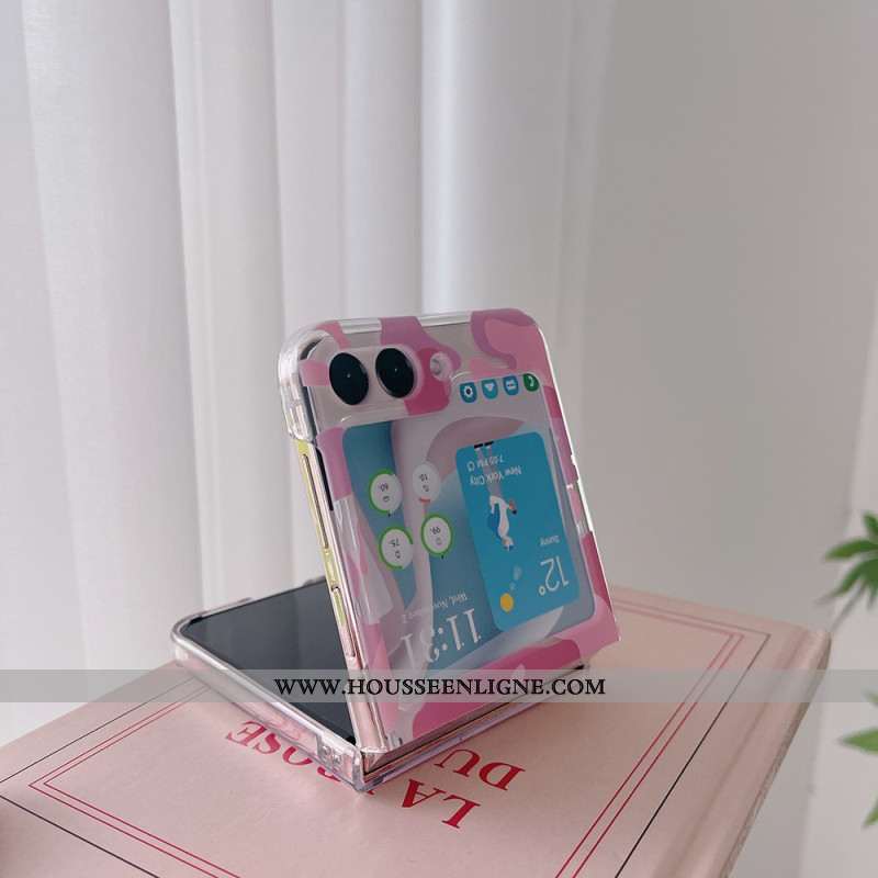 Coque Samsung Galaxy Z Flip 5 Transparente Motif Camouflage