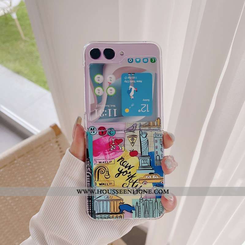 Coque Samsung Galaxy Z Flip 5 Transparente New York