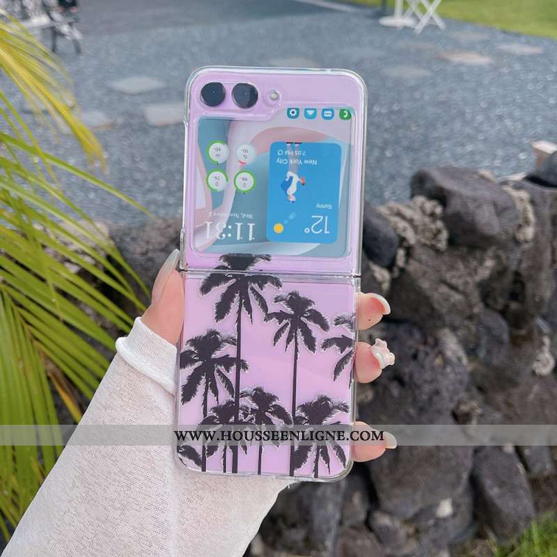 Coque Samsung Galaxy Z Flip 5 Transparente Palmiers