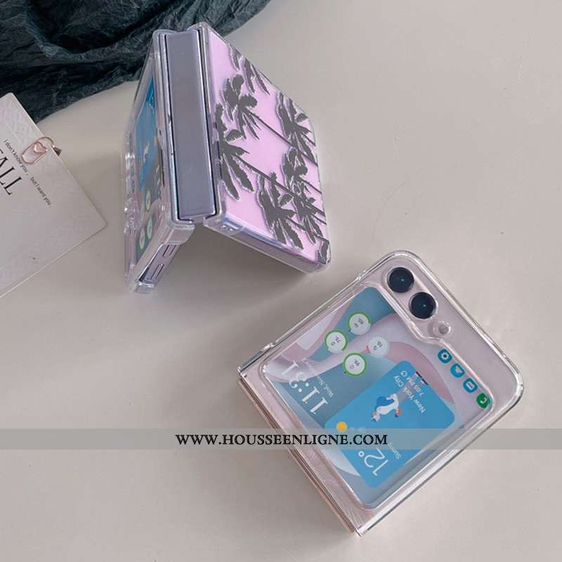 Coque Samsung Galaxy Z Flip 5 Transparente Palmiers