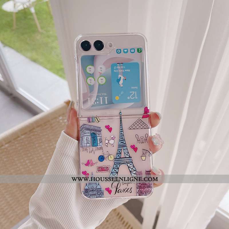 Coque Samsung Galaxy Z Flip 5 Transparente Paris