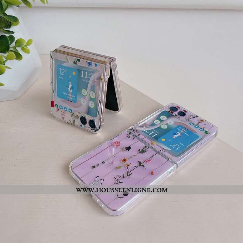 Coque Samsung Galaxy Z Flip 5 Transparente Petites Fleurs