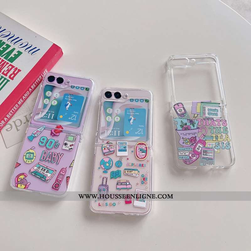 Coque Samsung Galaxy Z Flip 5 Transparente Petits Objets