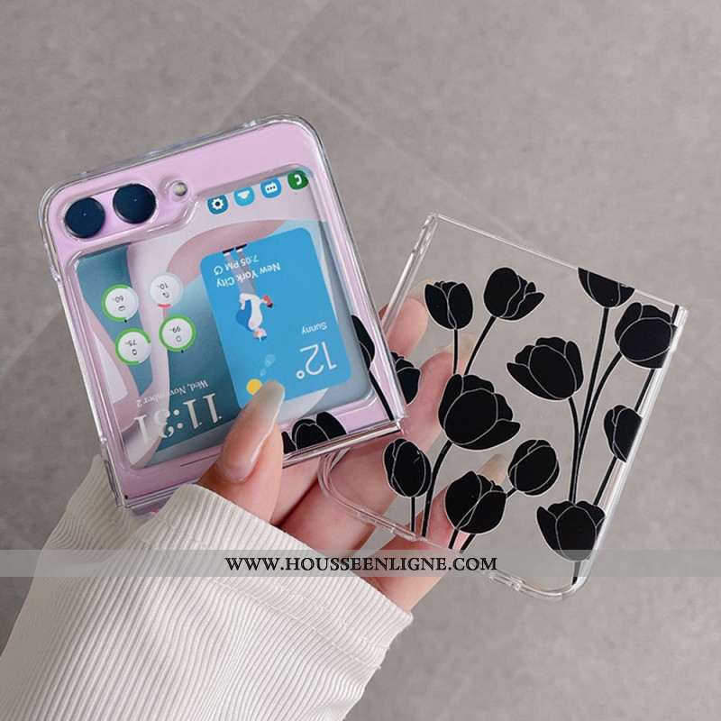 Coque Samsung Galaxy Z Flip 5 Transparente Tulipes