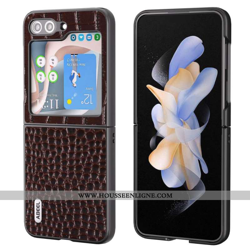 Coque Samsung Galaxy Z Flip 5 Vrai Cuir Texturé ABEEL