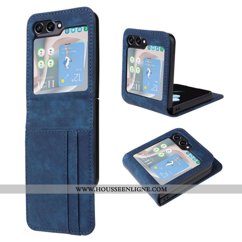 Coque Samsung Galaxy Z Flip 6 Effet Cuir Porte-Cartes