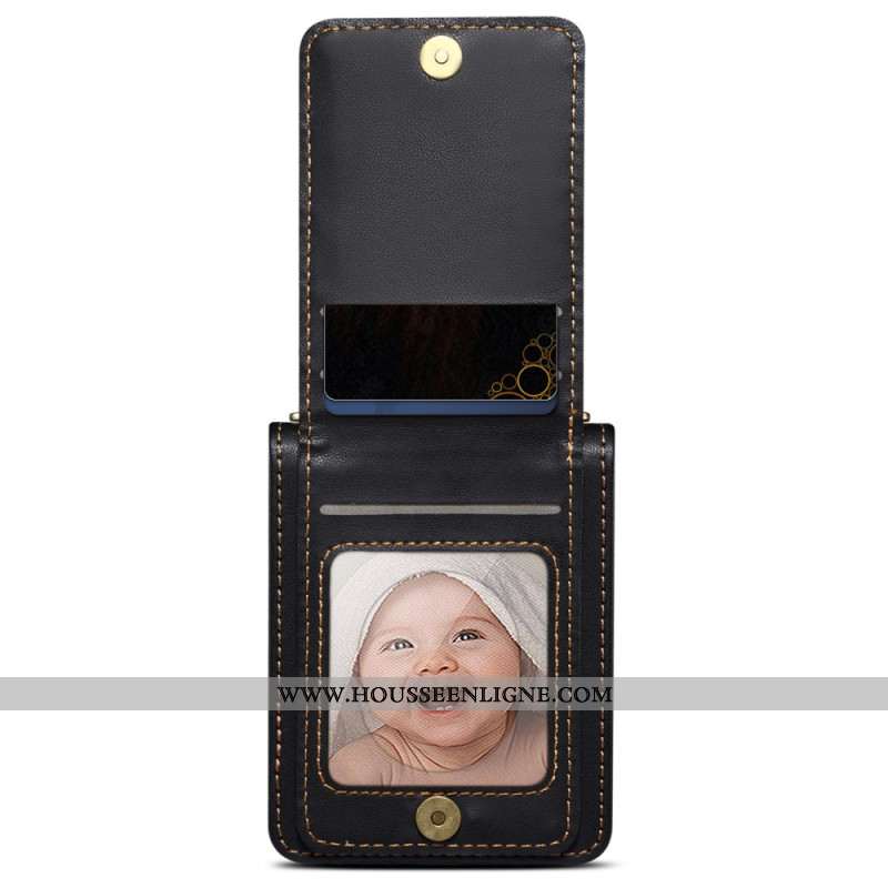 Coque Samsung Galaxy Z Flip 6 Matelassée Porte-Cartes et Bandoulière