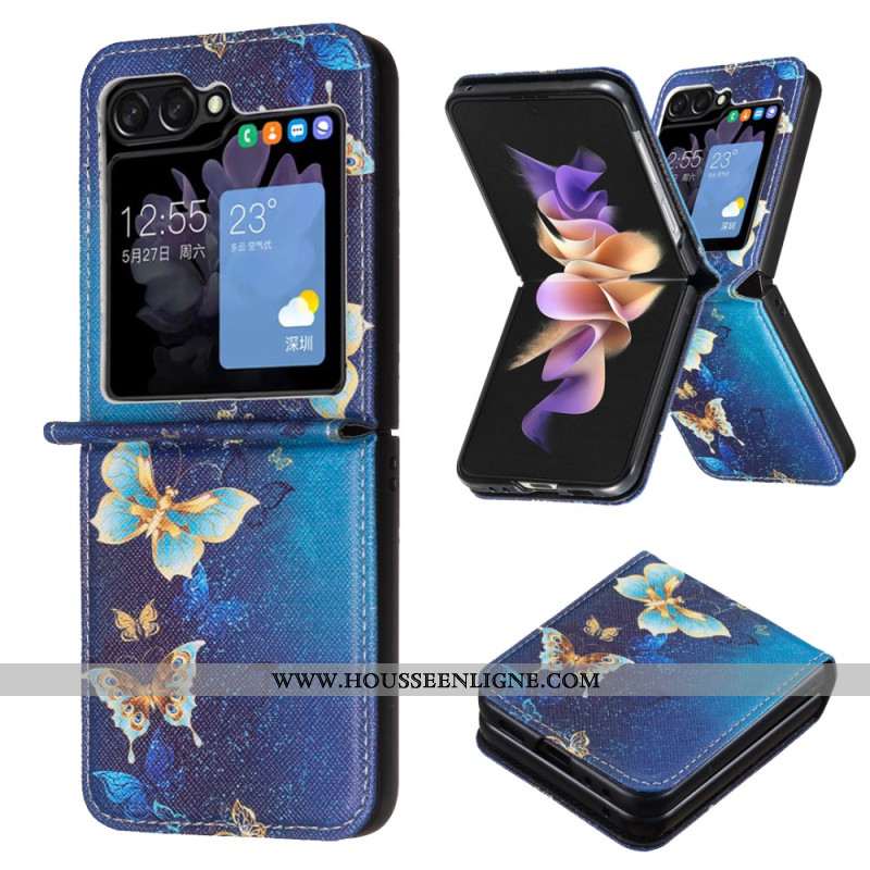 Coque Samsung Galaxy Z Flip 6 Papillons dorés