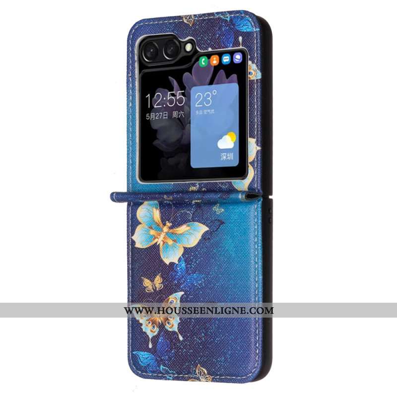 Coque Samsung Galaxy Z Flip 6 Papillons dorés