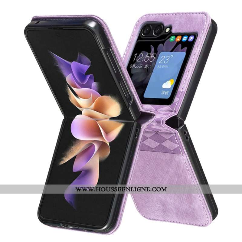 Coque Samsung Galaxy Z Flip 6 Simili Cuir Frise