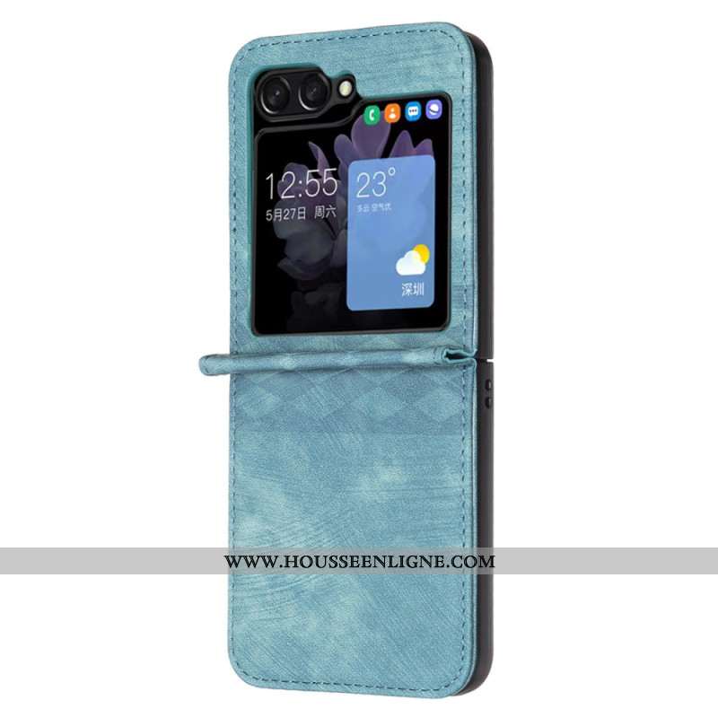 Coque Samsung Galaxy Z Flip 6 Simili Cuir Frise