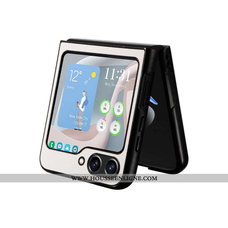 Coque Samsung Galaxy Z Flip 6 Style Cuir Discret