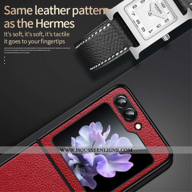 Coque Samsung Galaxy Z Flip 6 Texture Litchi SULADA