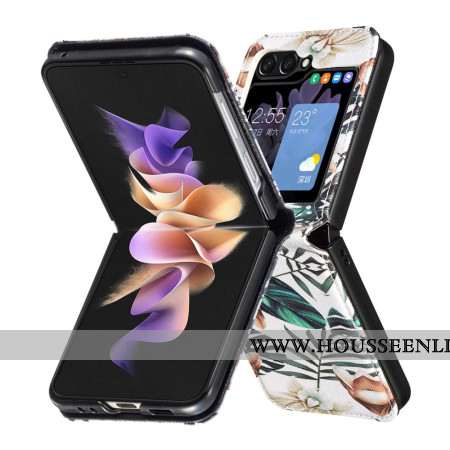 Coque Samsung Galaxy Z Flip Feuilles et Fleurs