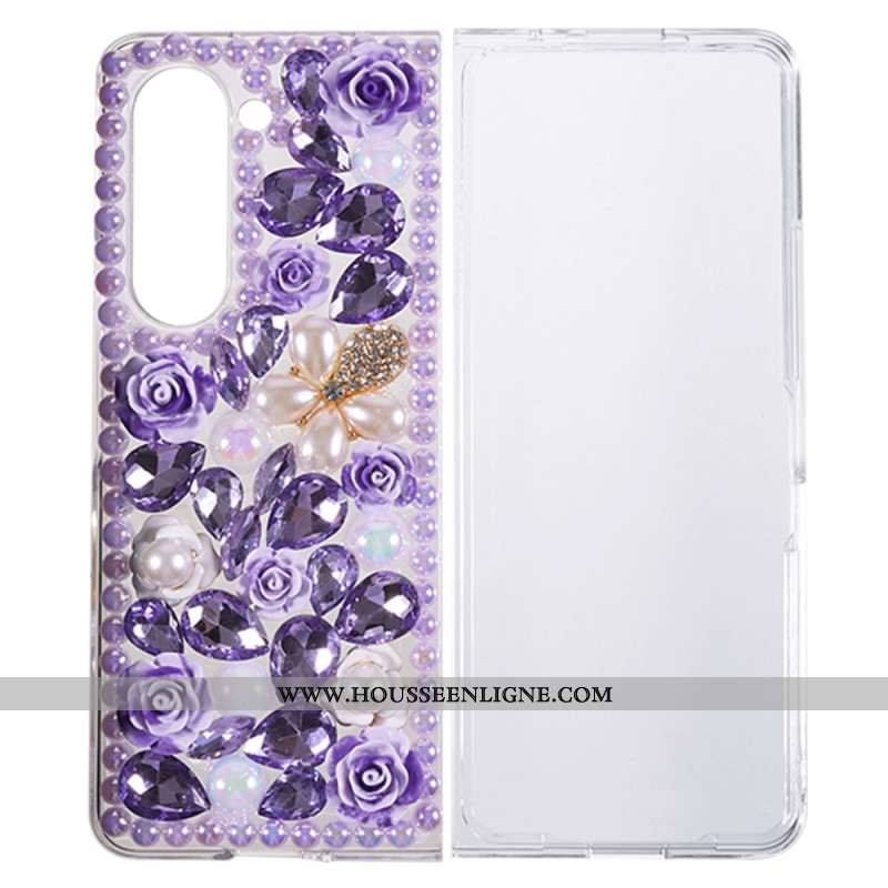 Coque Samsung Galaxy Z Fold 5 Breloques Fleurs