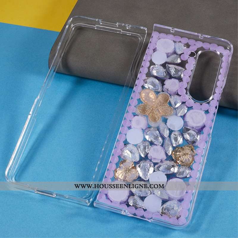 Coque Samsung Galaxy Z Fold 5 Breloques Fleurs