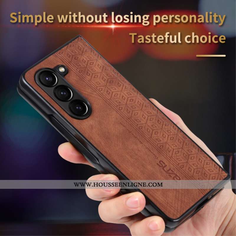 Coque Samsung Galaxy Z Fold 5 Simili Cuir AZNS