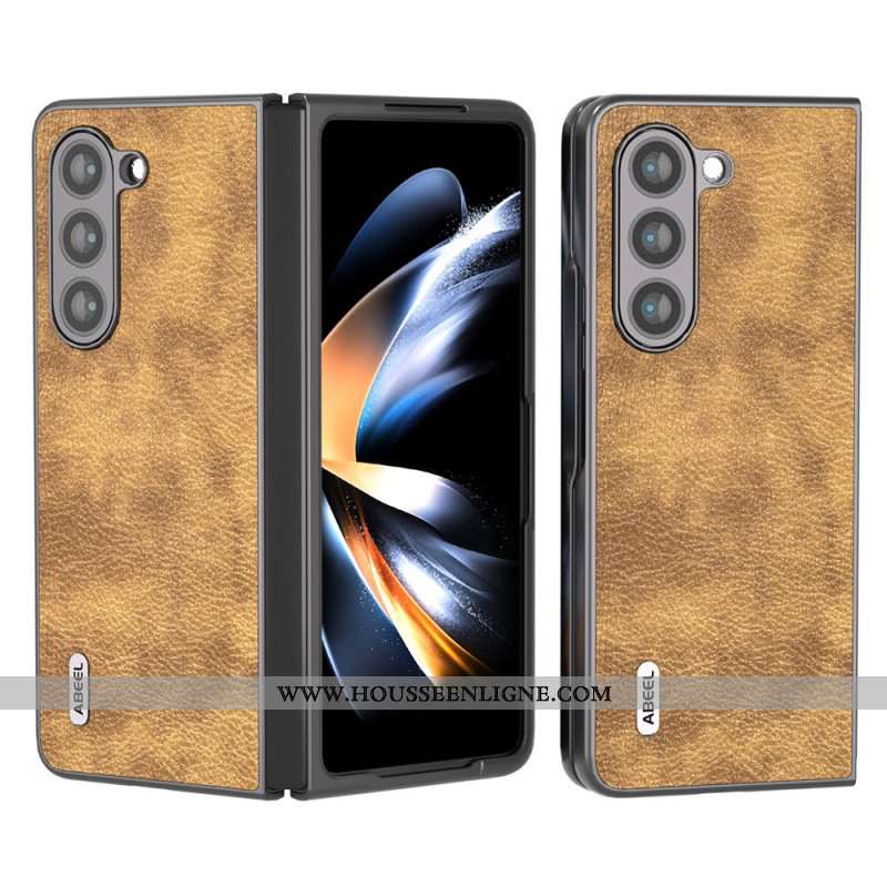 Coque Samsung Galaxy Z Fold 5 Simili Cuir Litchi ABEEL