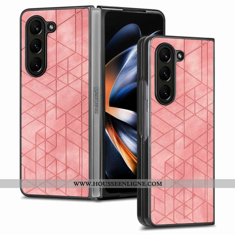 Coque Samsung Galaxy Z Fold 5 Simili Cuir Motifs Géométriques