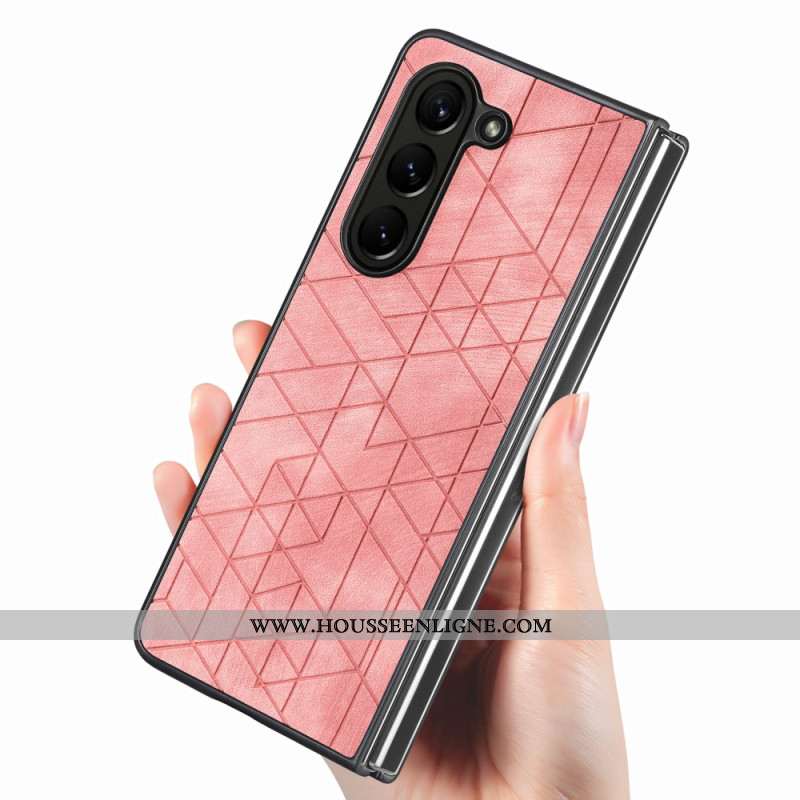 Coque Samsung Galaxy Z Fold 5 Simili Cuir Motifs Géométriques