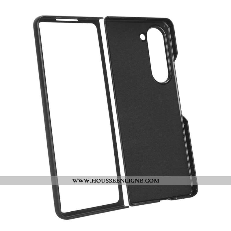 Coque Samsung Galaxy Z Fold 5 Simili Cuir avec Anneau et Bandoulière