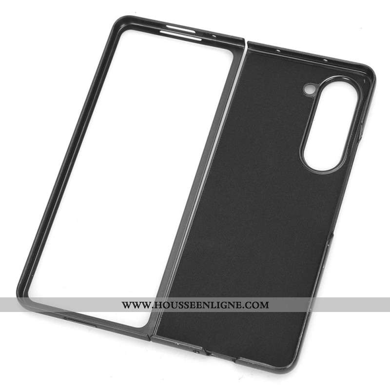 Coque Samsung Galaxy Z Fold 5 Simili Cuir avec Anneau et Bandoulière