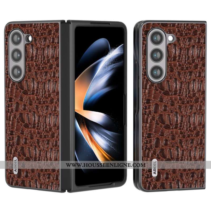 Coque Samsung Galaxy Z Fold 5 Style Peau de Crocodile ABEEL