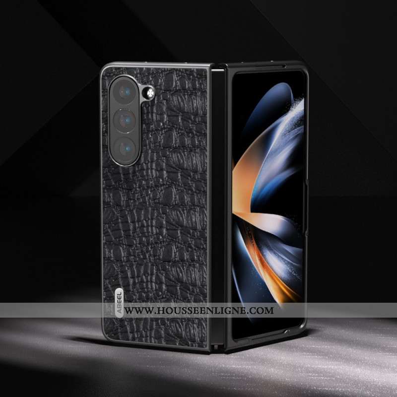 Coque Samsung Galaxy Z Fold 5 Style Peau de Crocodile ABEEL