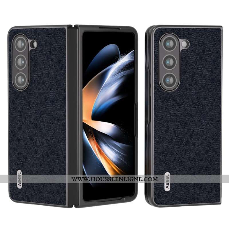 Coque Samsung Galaxy Z Fold 5 Vrai Cuir Tissé ABEEL