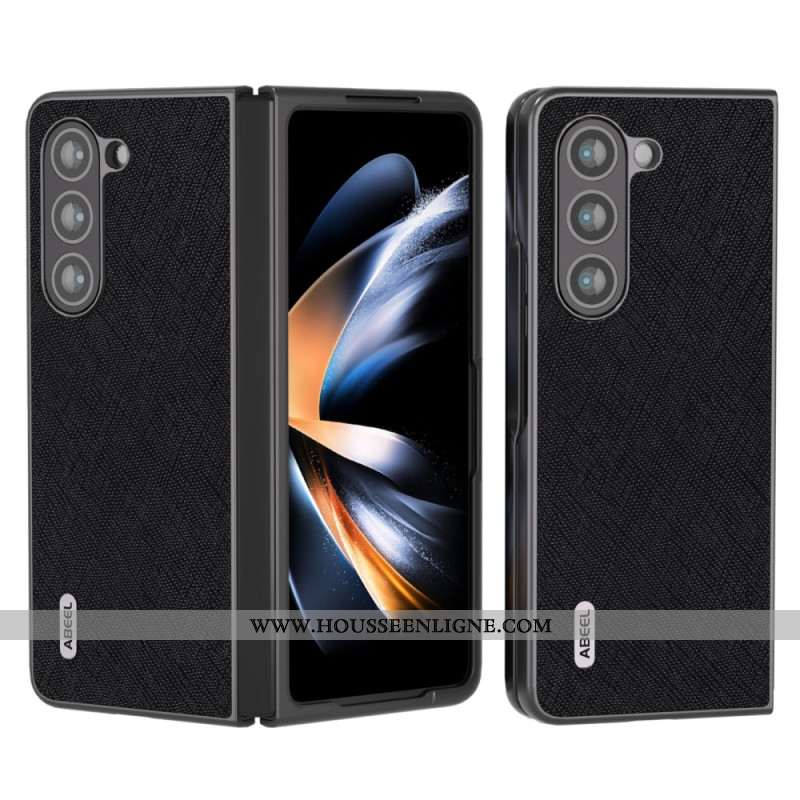 Coque Samsung Galaxy Z Fold 5 Vrai Cuir Tissé ABEEL